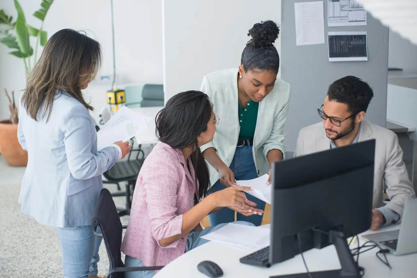 A group of people having a discussion