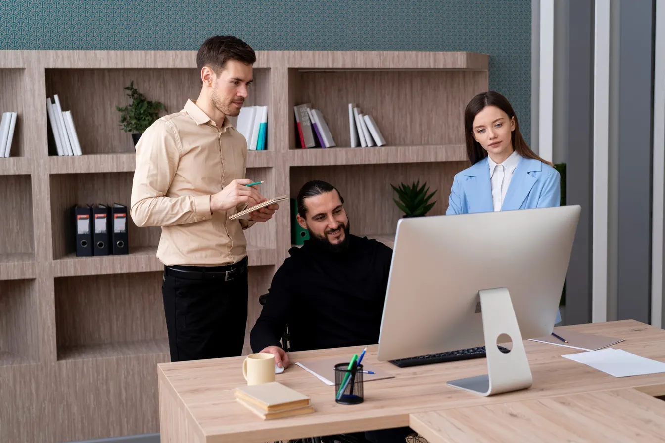 Colleagues working together