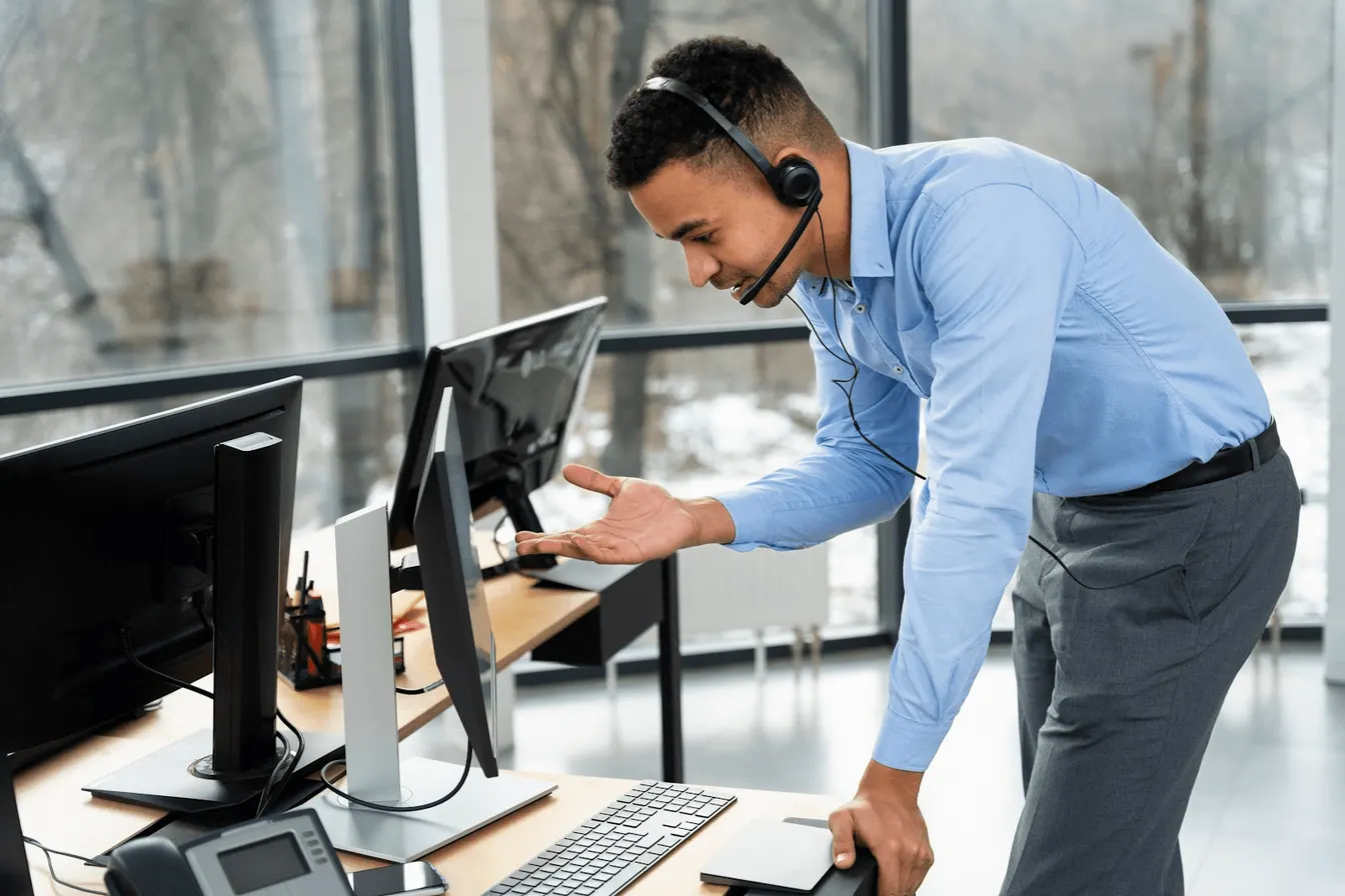 Businessperson during a call