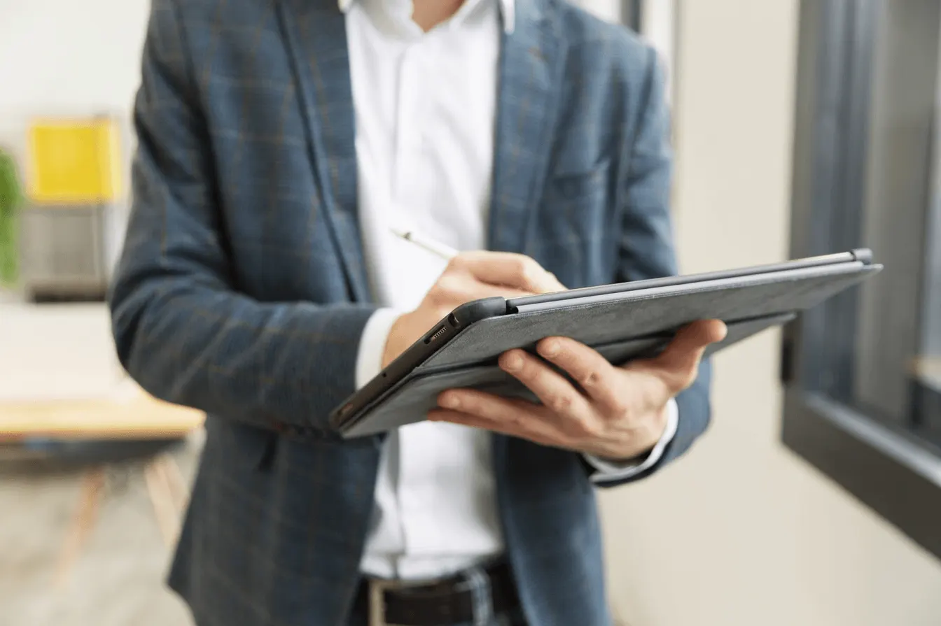 Businessman using a tablet