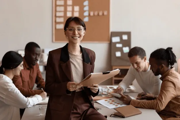 people working in an office