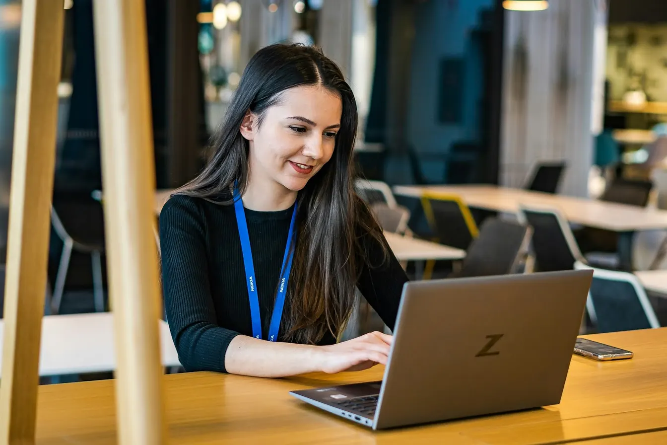 Businesswoman using a laptop